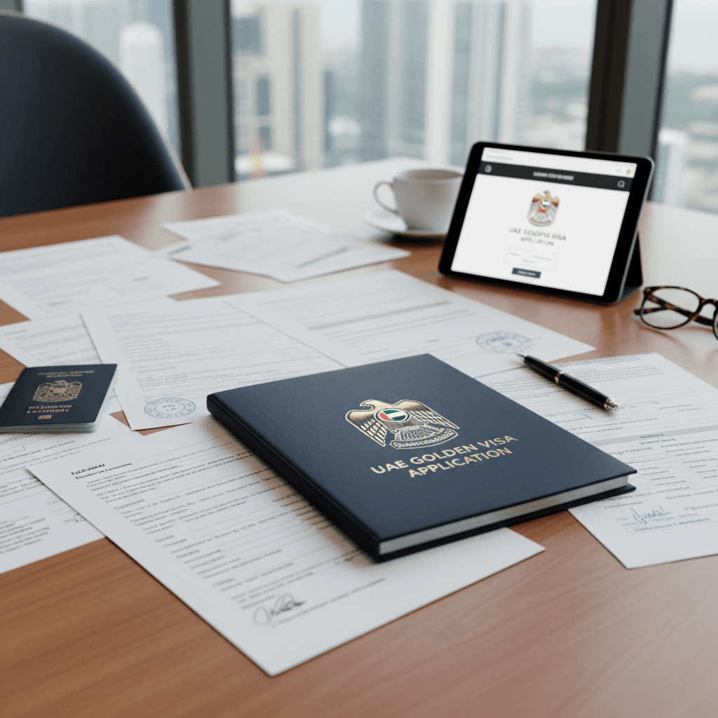 Document preparation and paperwork for UAE golden visa application process